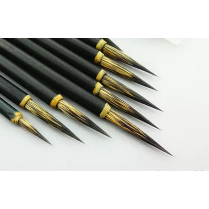 Bút tiểu lông chồn, cán bút bằng tre